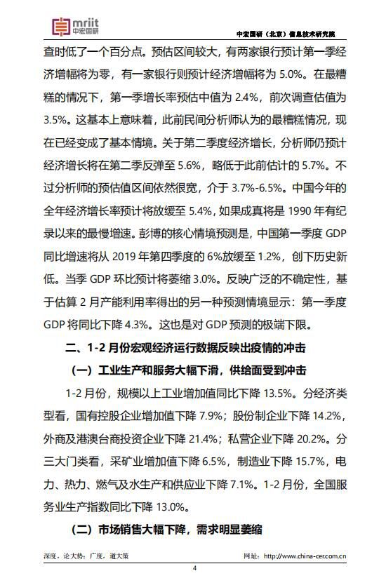 中宏国研月度宏观经济研究报告 2020年第2号（总122号）