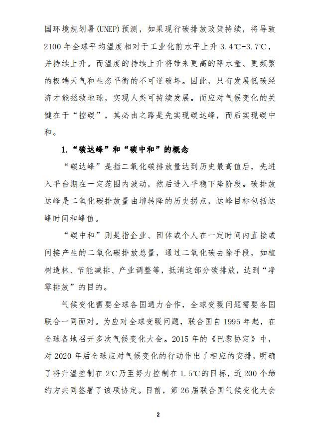 “十四五”时期推动“碳达峰”“碳中和”的建议