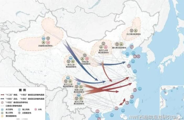 “十四五”重大可再生能源基地布局示意图