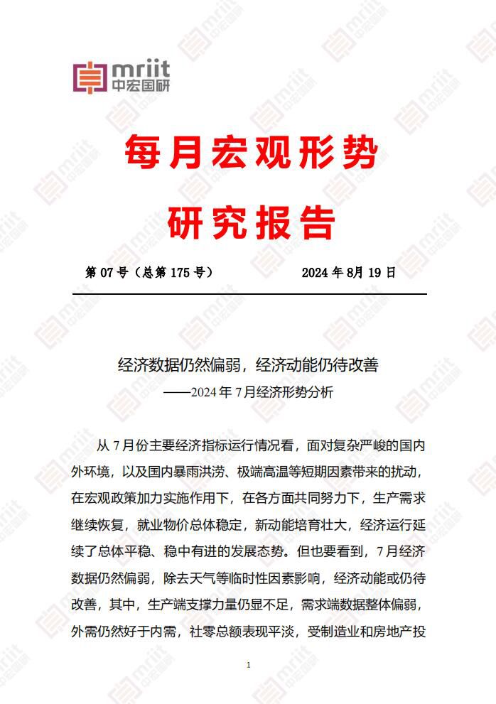 2024年7月经济形势分析1