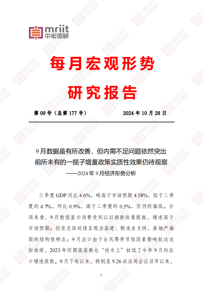 2024年9月经济形势分析1