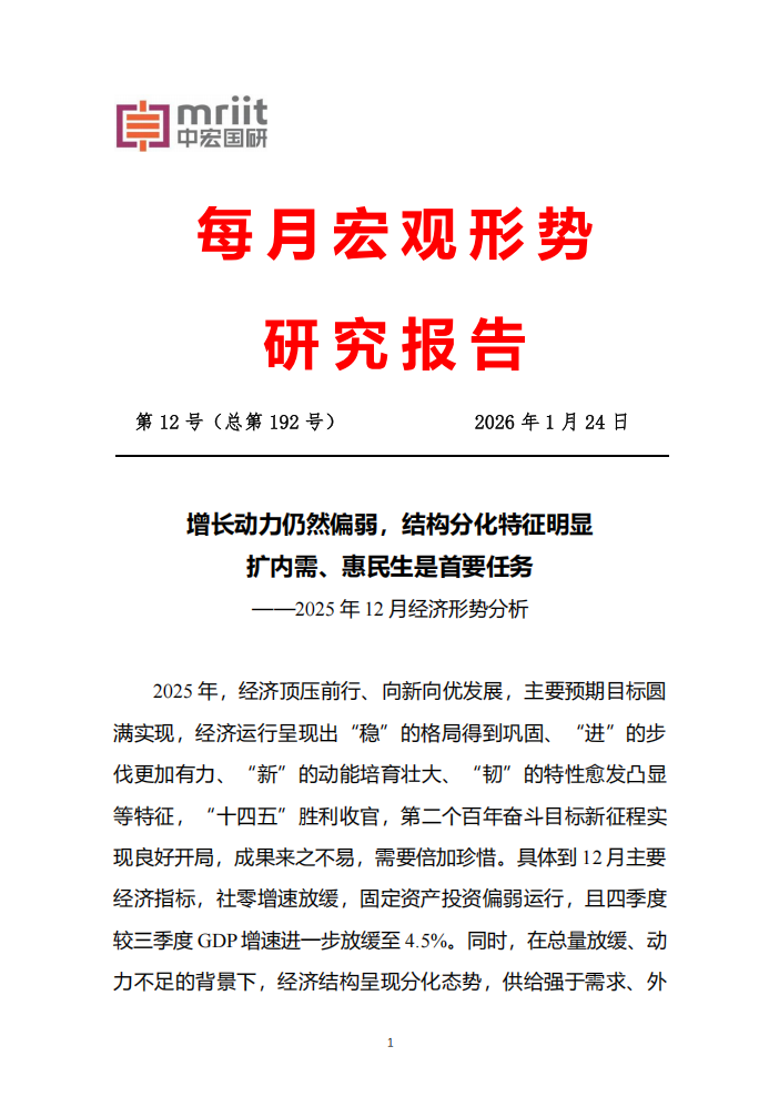 2025年12月经济形势分析
