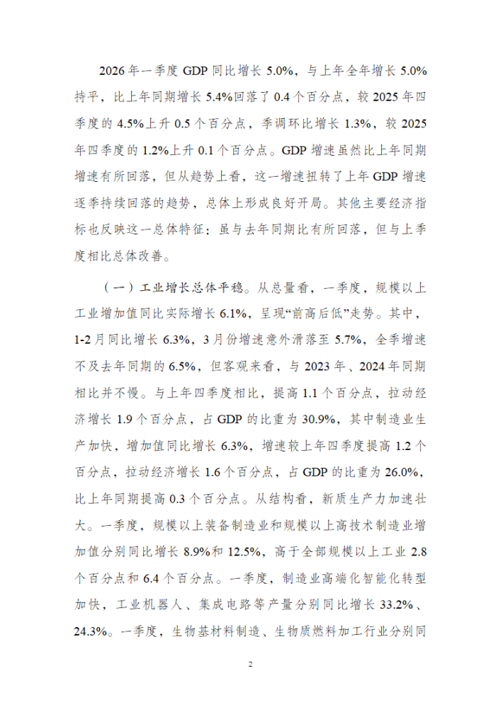 外需和政策前置支撑一季度开局良好，内需疲弱局面尚未改变